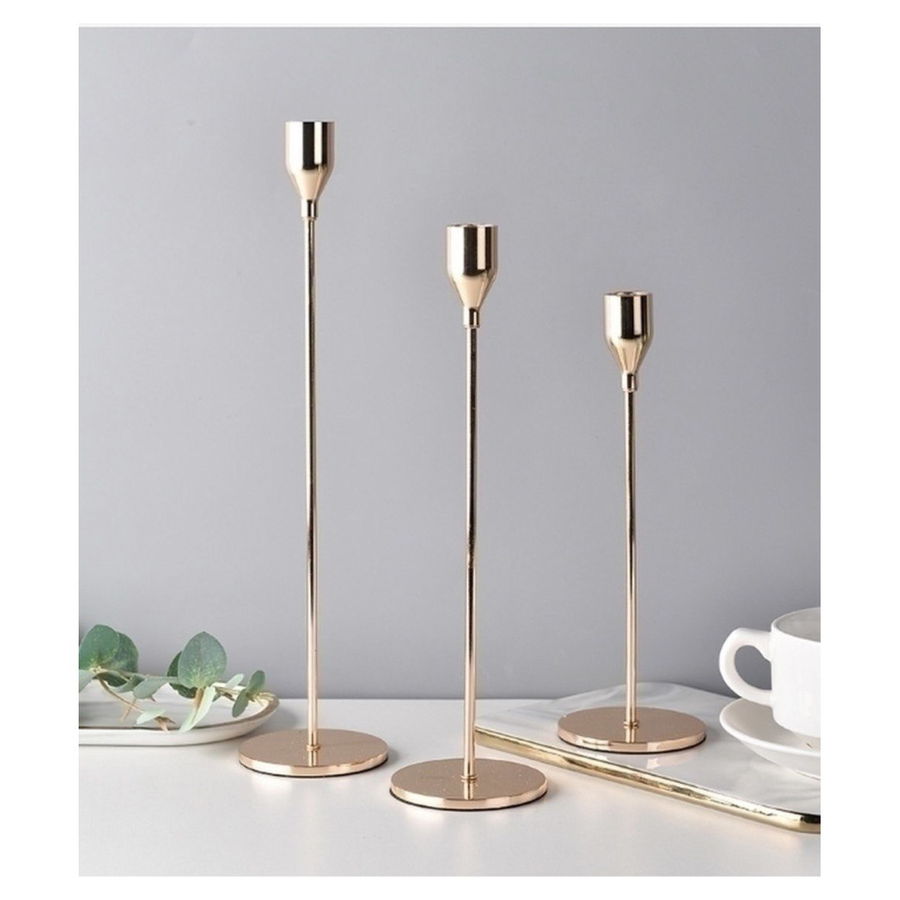 Комплект из 3-х подсвечников Арес золото - Фото миниатюра 3