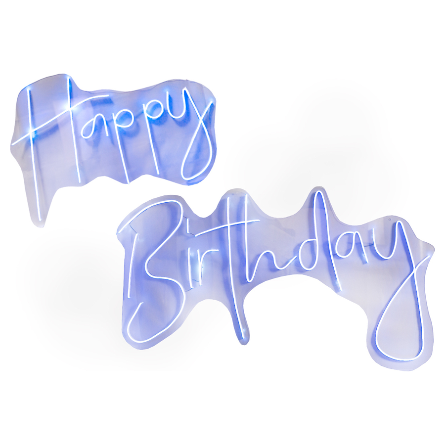 Неоновая вывеска «Happy Birthday blue» - Фото основное 1
