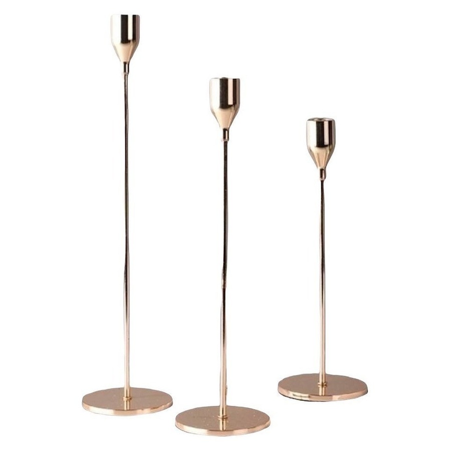 Комплект из 3-х подсвечников Арес золото - Фото миниатюра 1