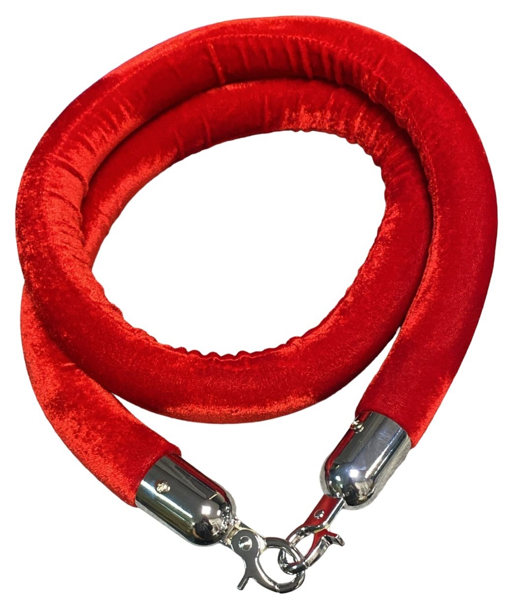 Канат красный бархатный серебро