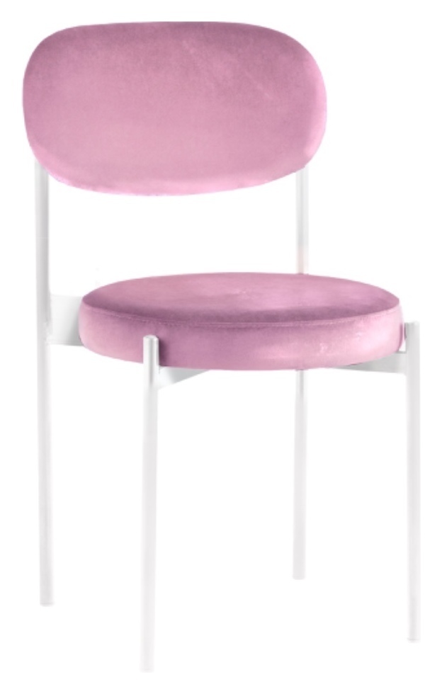 Стул Monaco белый нежно-розовый