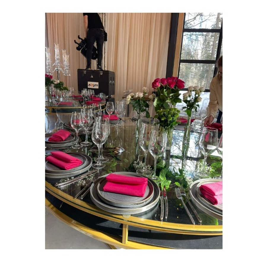 Стол "Loft" золото, прозрачная столешница, черное подстолье - Фото миниатюра 2