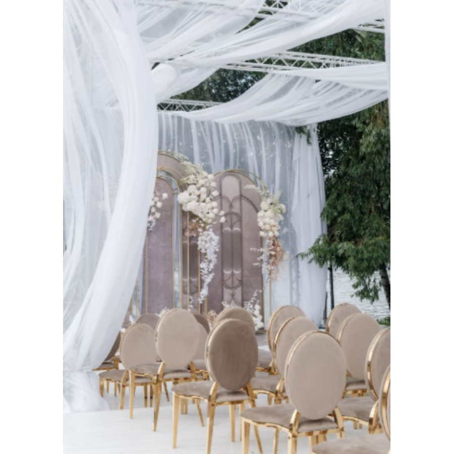 Стул «Вашингтон» золото, бежевый бархат - Фото миниатюра 3