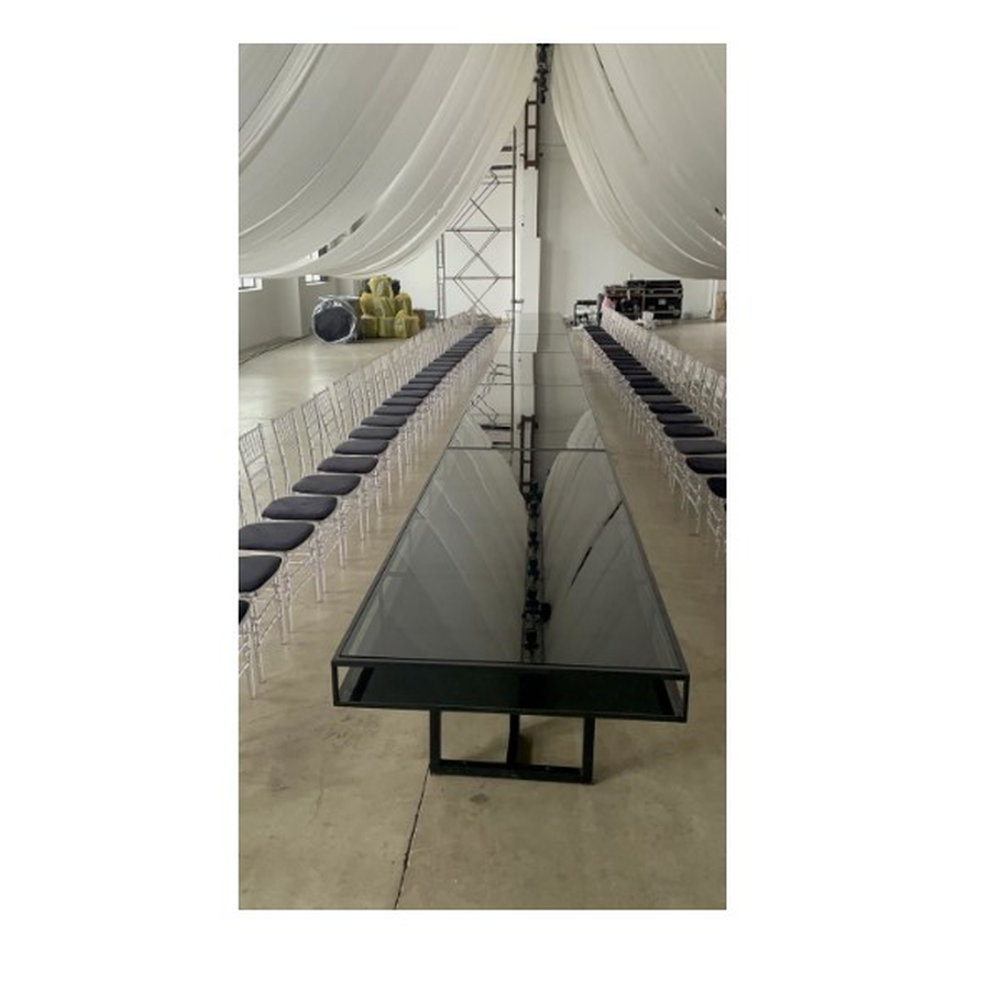 Стол "Loft Black", дымчатая столешница, черное подстолье - Фото миниатюра 2